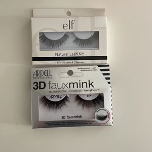 Elf natural lashes and Ardell 3D faux mink lashes